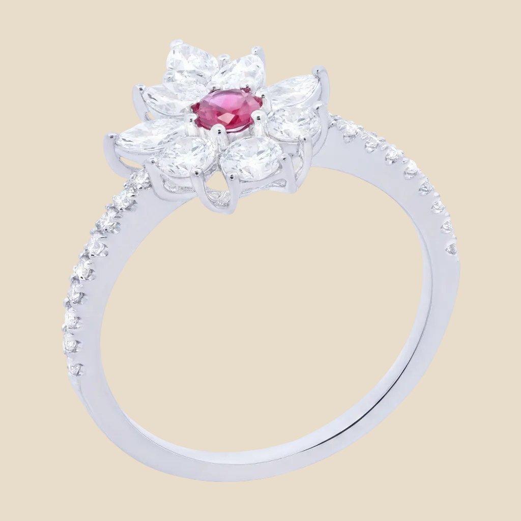 Ruby Blossom Ring - Palaces Jewellery