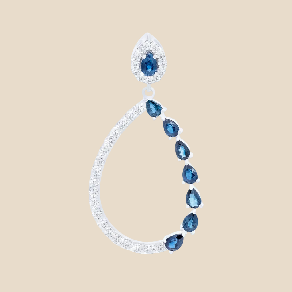 Sapphire Teardrop Pendant - Palaces Jewellery