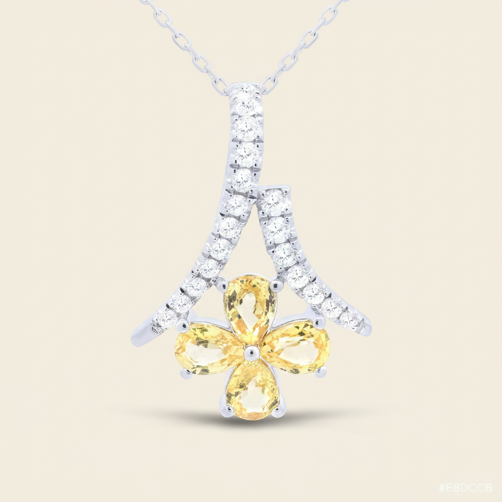 Floral Pendant Necklace - Palaces Jewellery