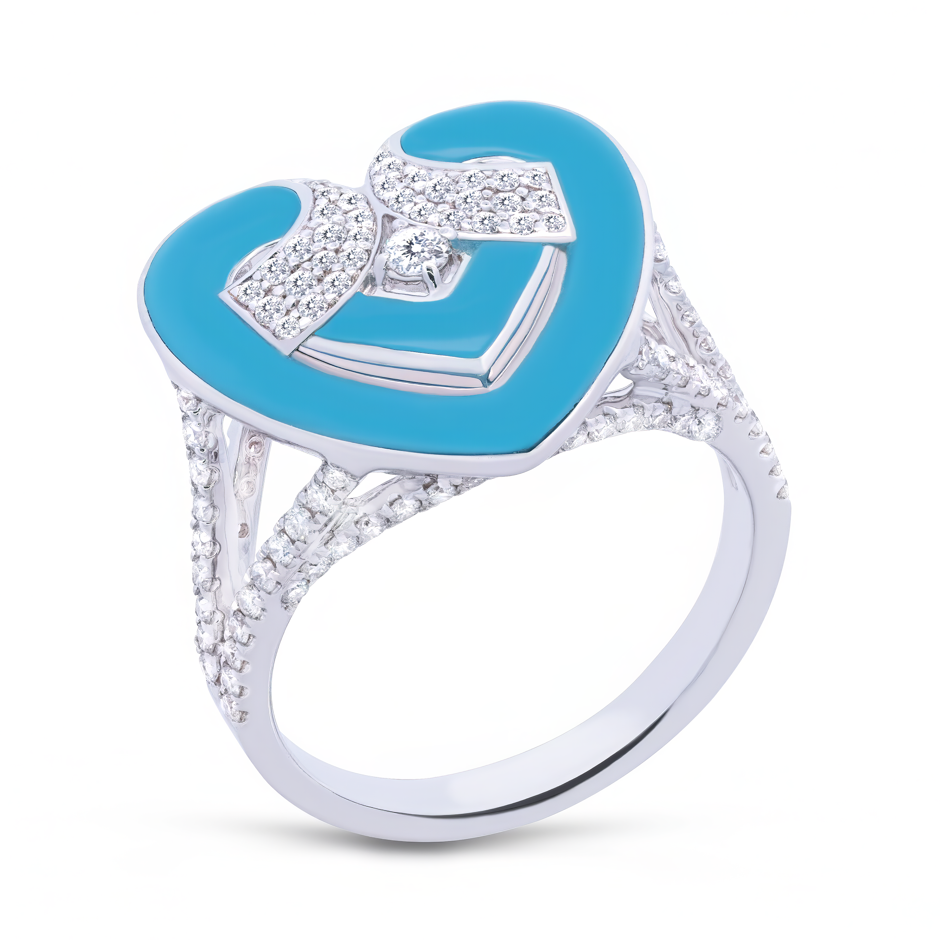 Enamel Heart Ring - Palaces Jewellery