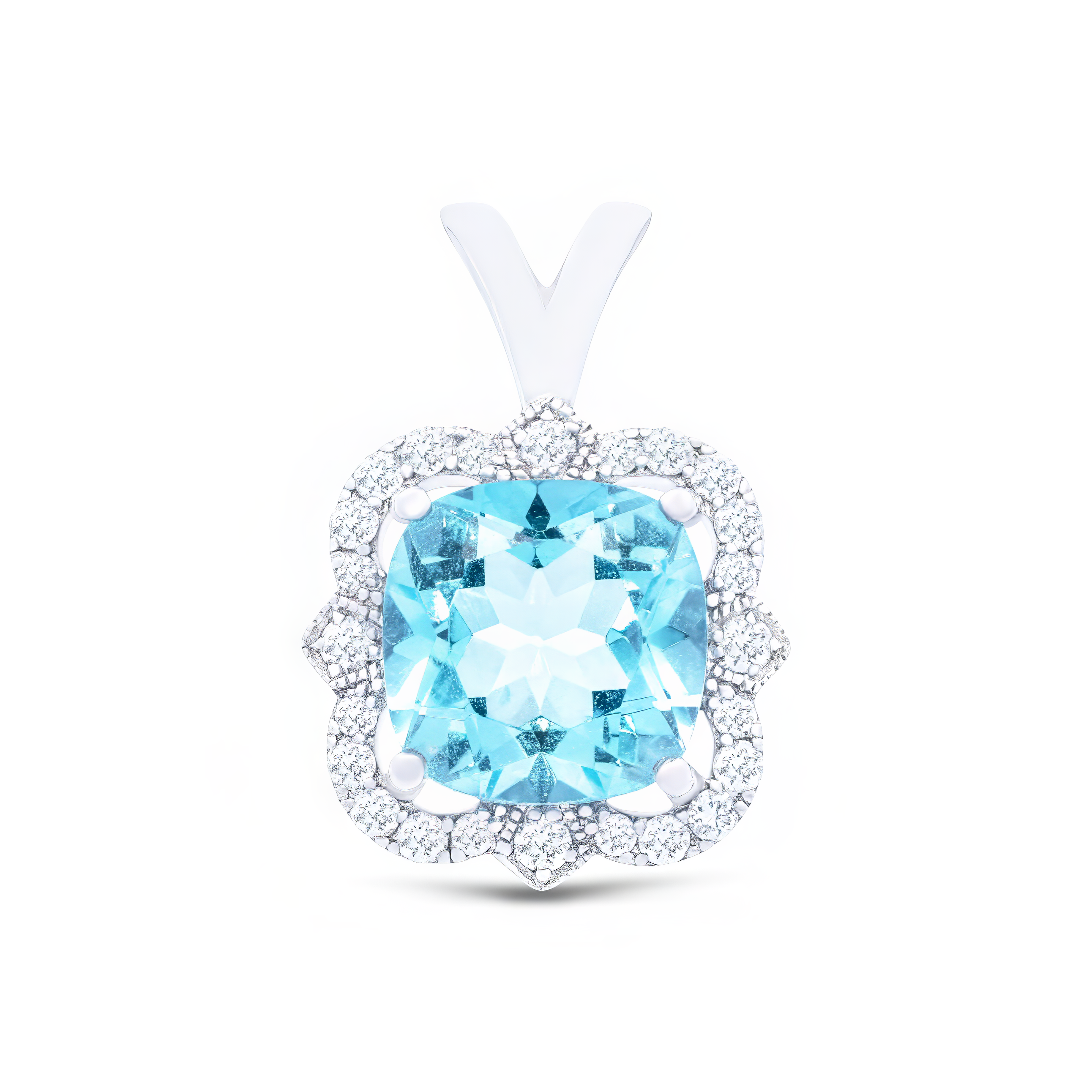 Diamond Cushion Pendant - Palaces Jewellery