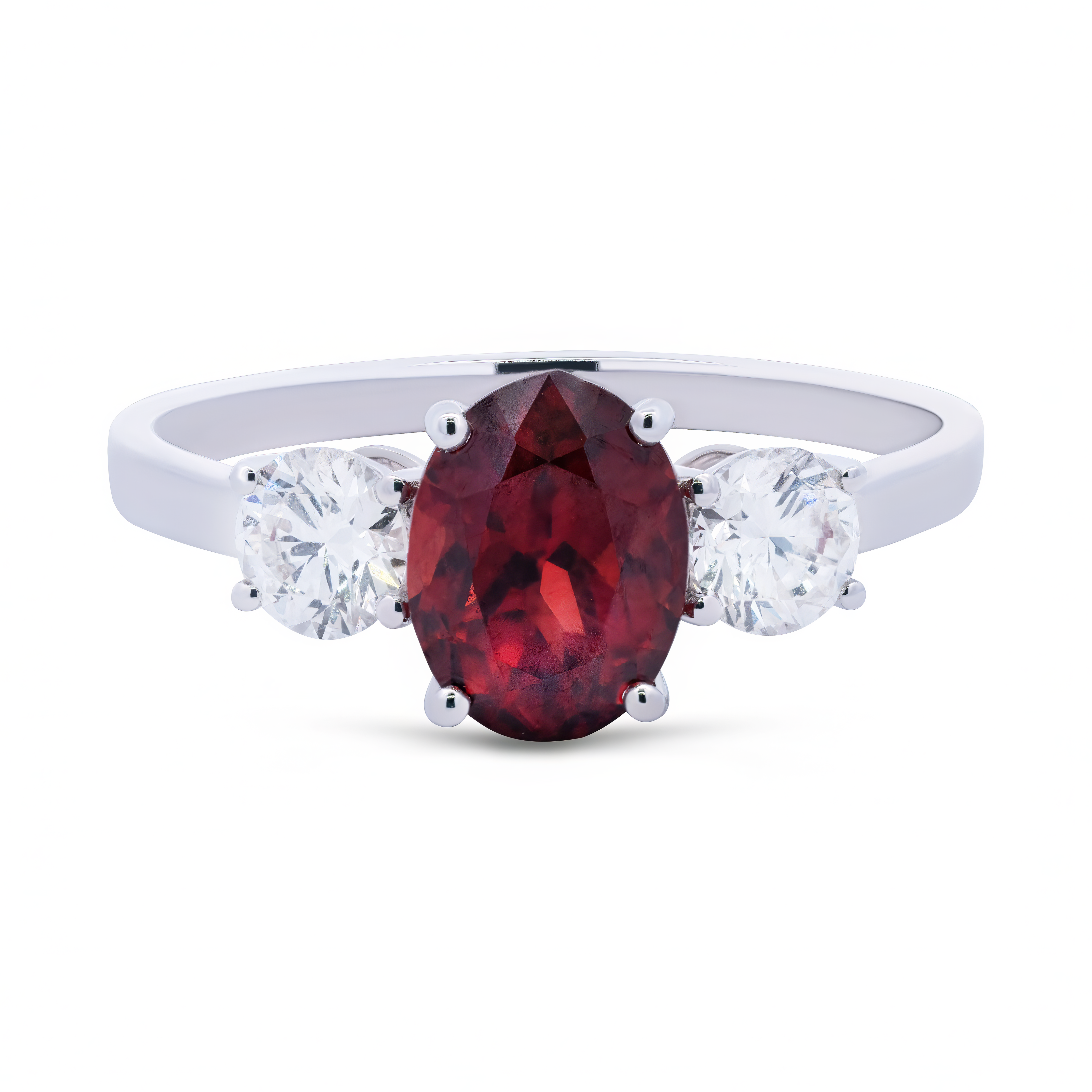 Threestone Garnet Ring - Palaces Jewellery