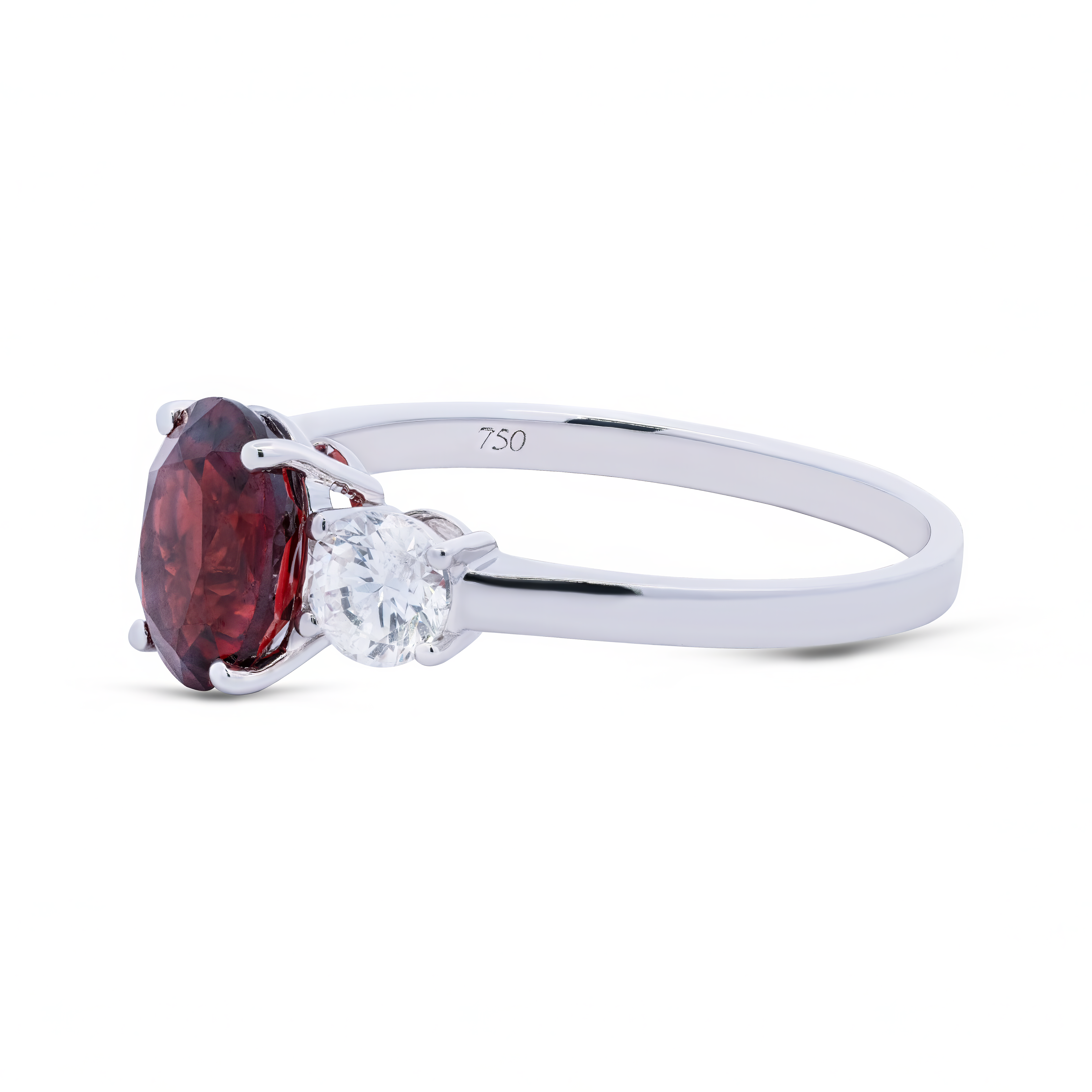 Threestone Garnet Ring - Palaces Jewellery