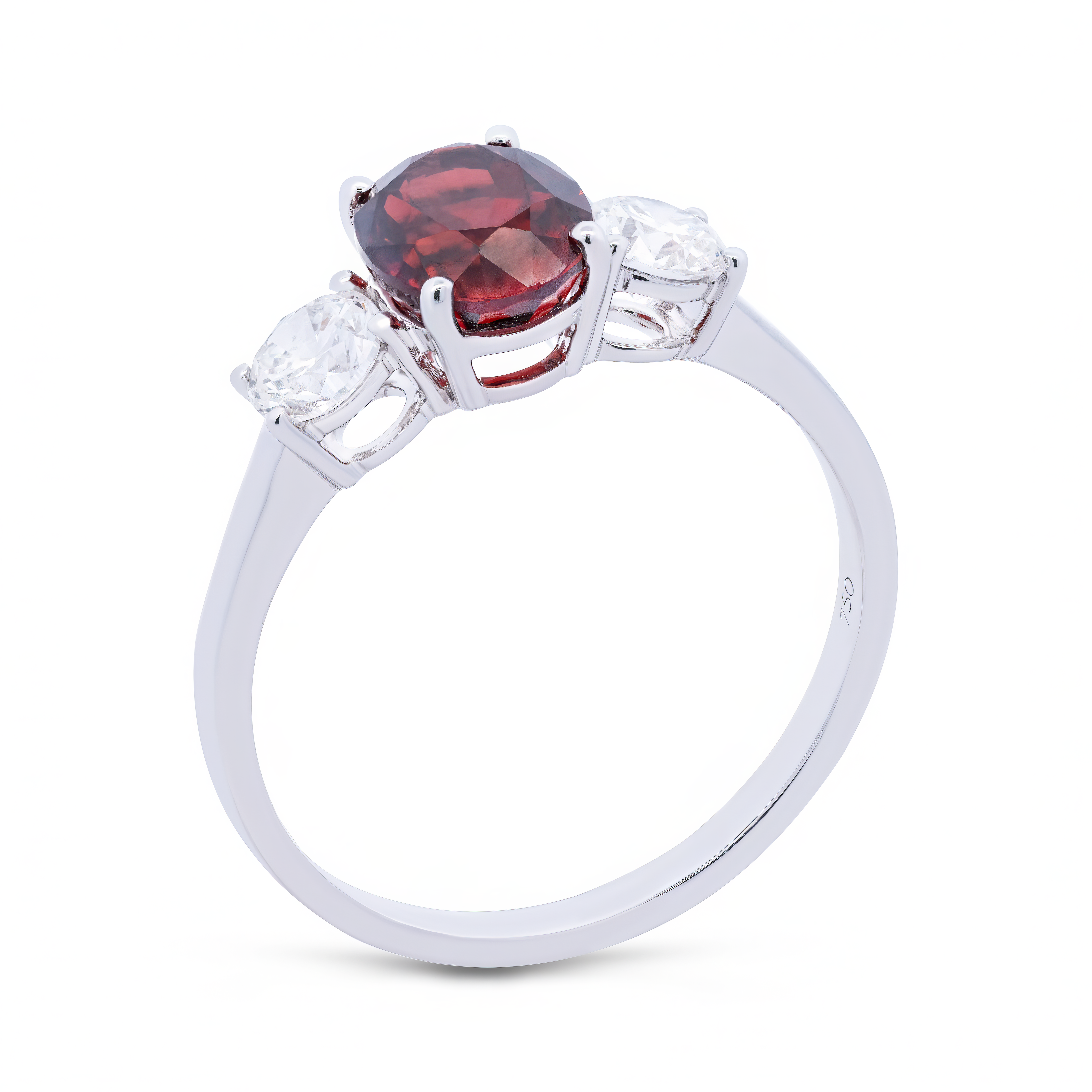 Threestone Garnet Ring - Palaces Jewellery