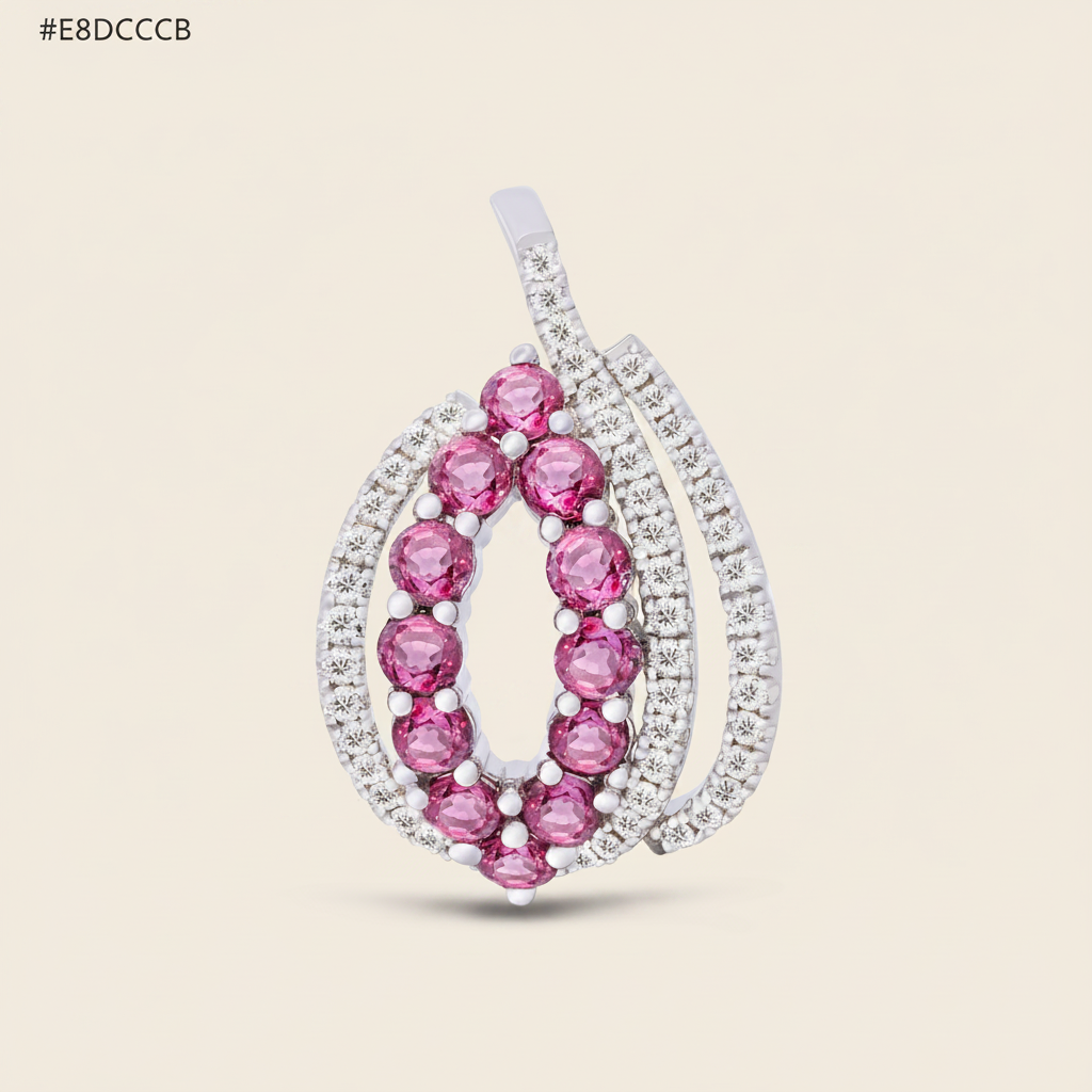 Rosa Halo Pendant - Palaces Jewellery