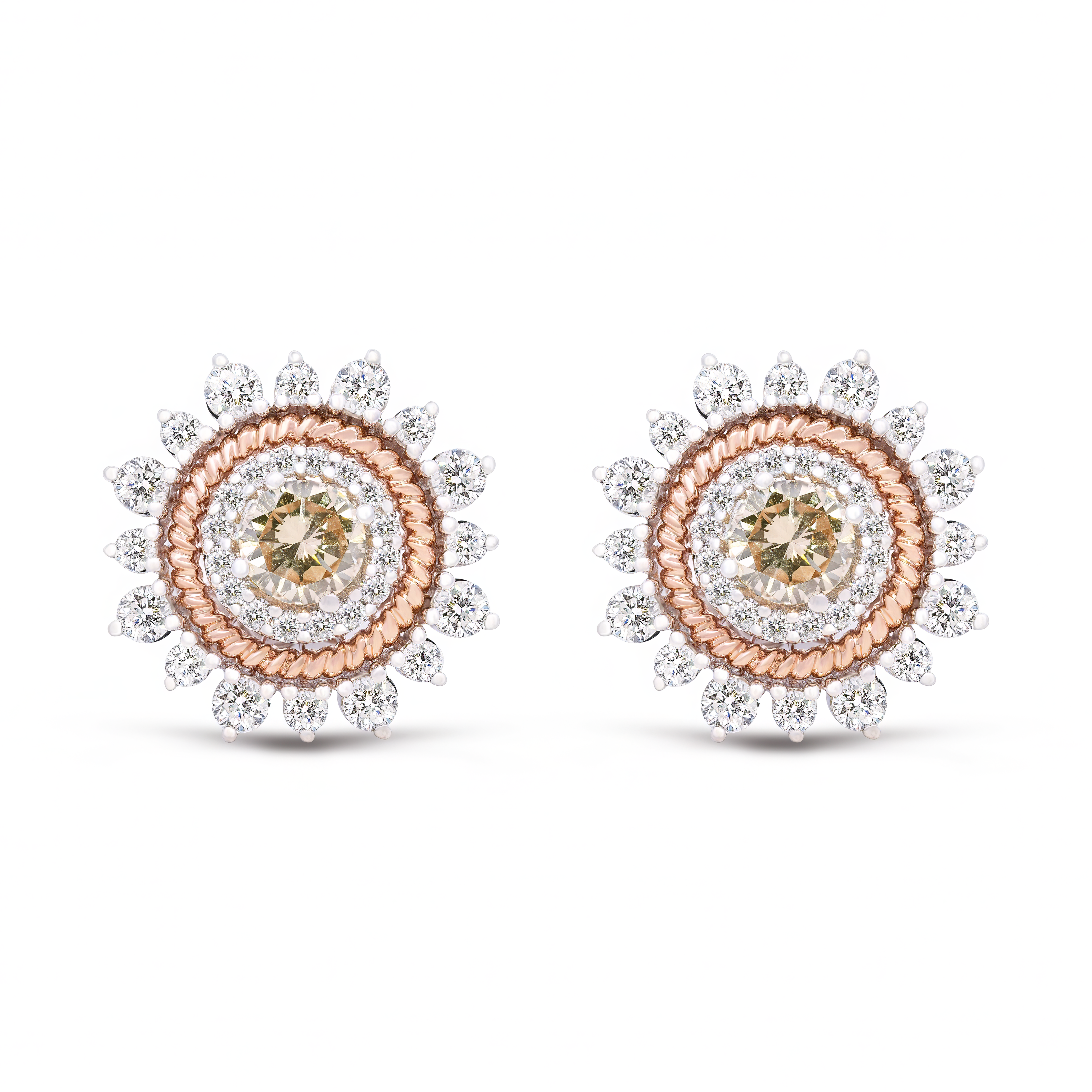 Sunburst Champagne Earring - Palaces Jewellery