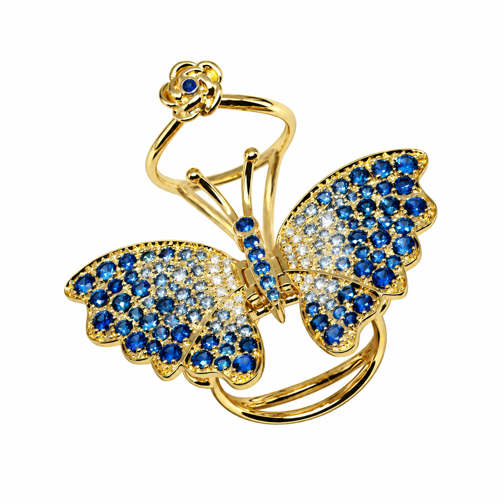 Anillo de mariposa revoloteando (Flutter Butterfly Ring)