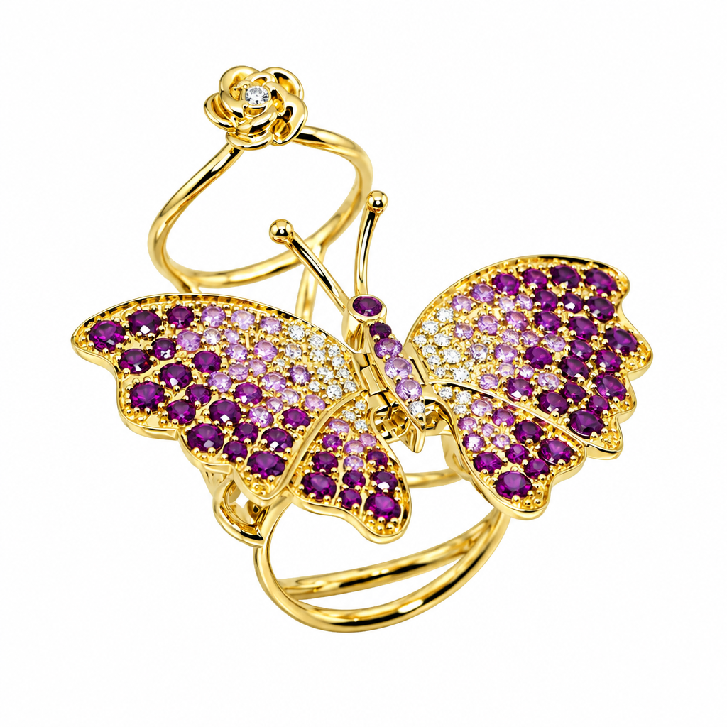 Anillo de mariposa revoloteando (Flutter Butterfly Ring)