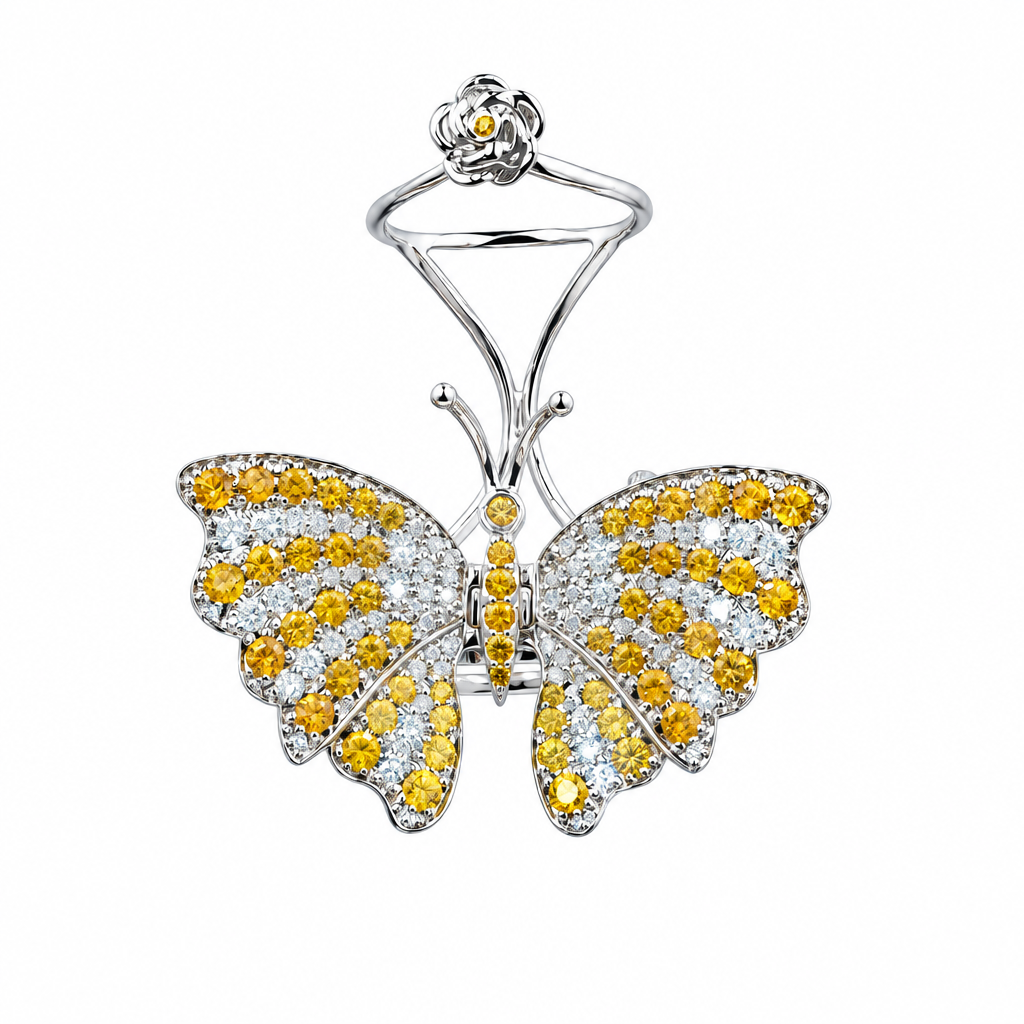 Anillo de mariposa revoloteando (Flutter Butterfly Ring)