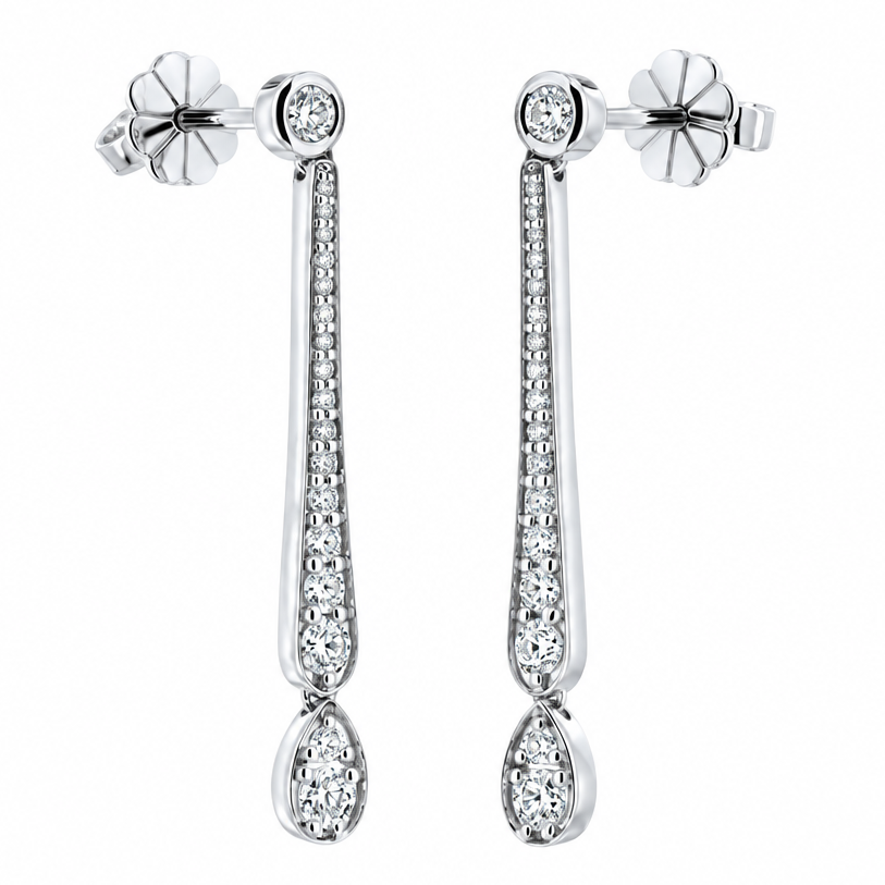 Подвесная бриллиантовая серьга (Dangling Diamond Earring)