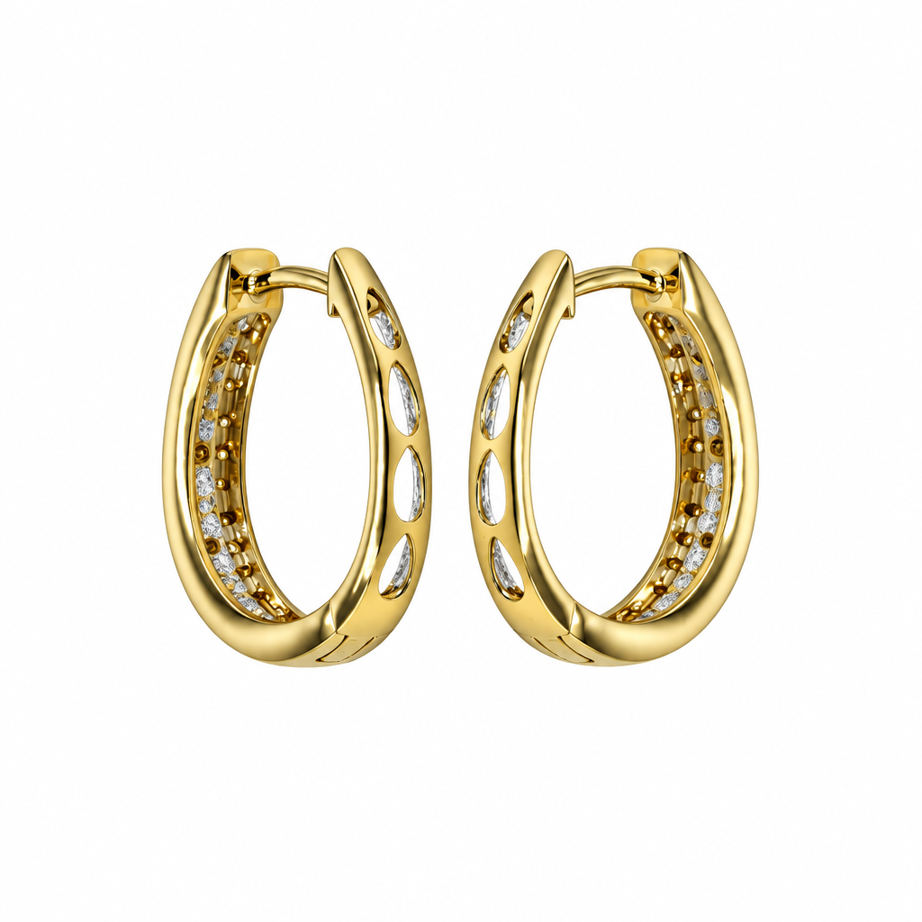 Hikaw ng Diamond Hoop
