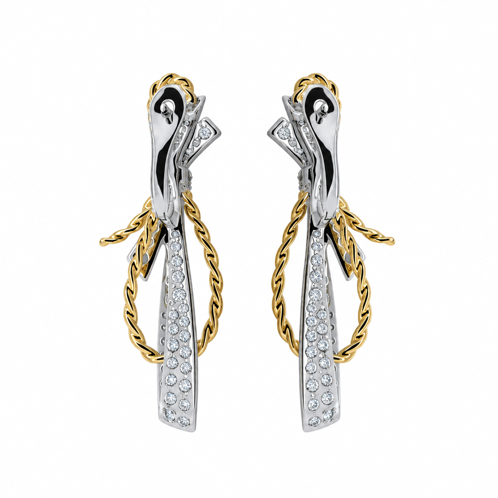 ต่างหูเพชรห้อย (Dangling Diamond Earring)