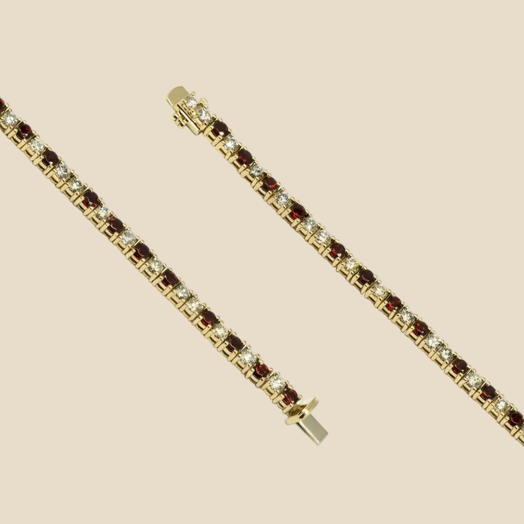 Garnet Tennis Bracelet - Palaces Jewellery