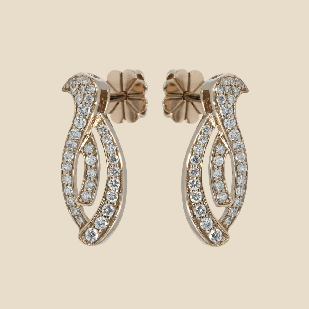 Rose Whirl Earrings - Palaces Jewellery