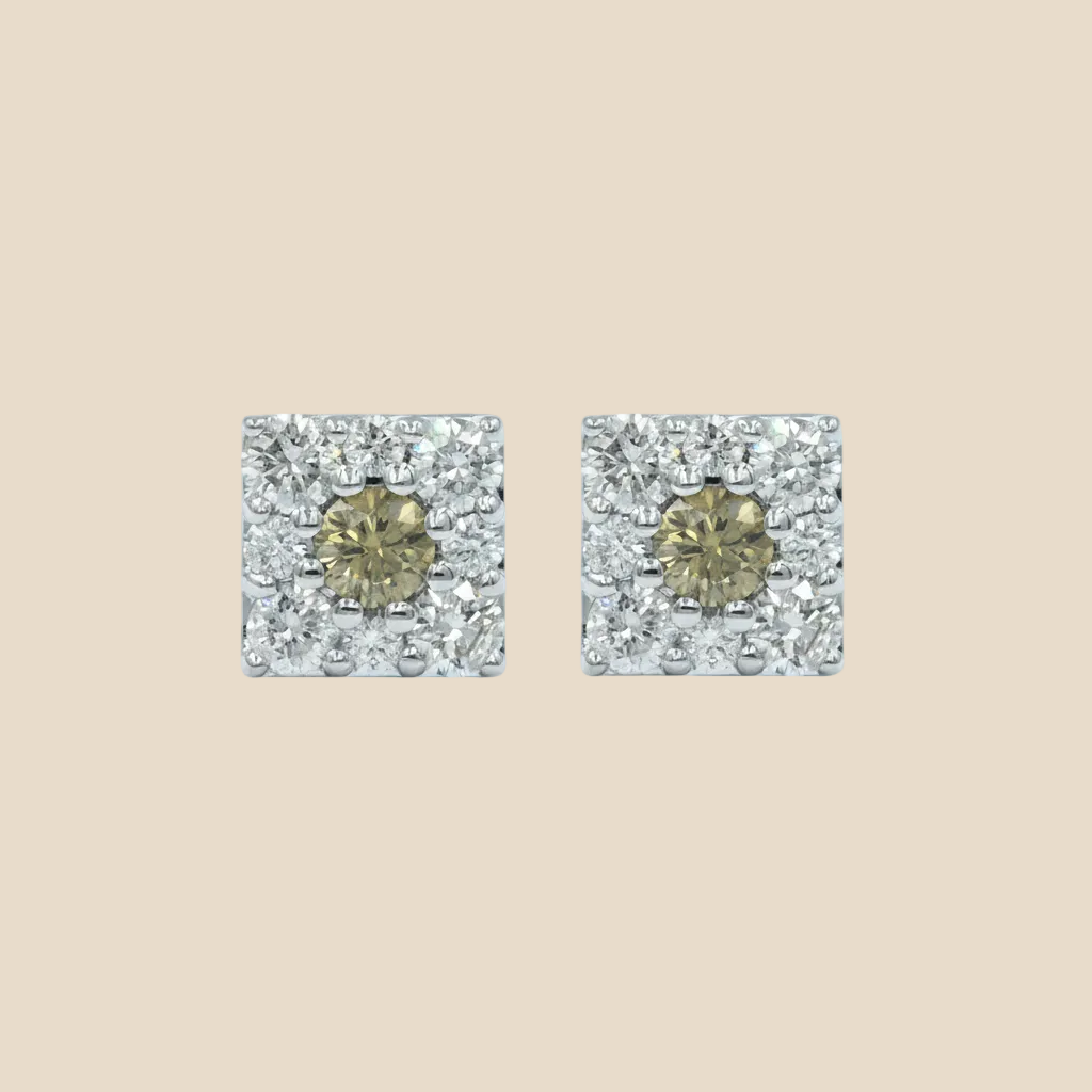 Regal Square Studs - Palaces Jewellery