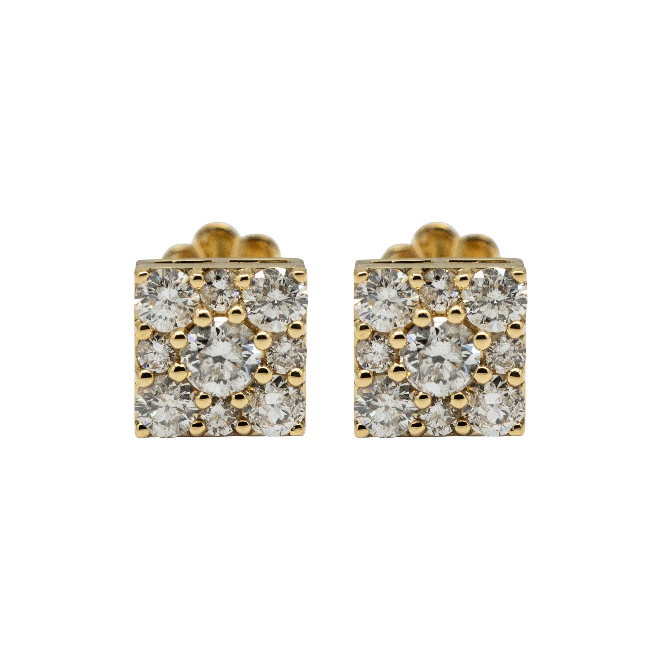 Regal Square Studs - Palaces Jewellery