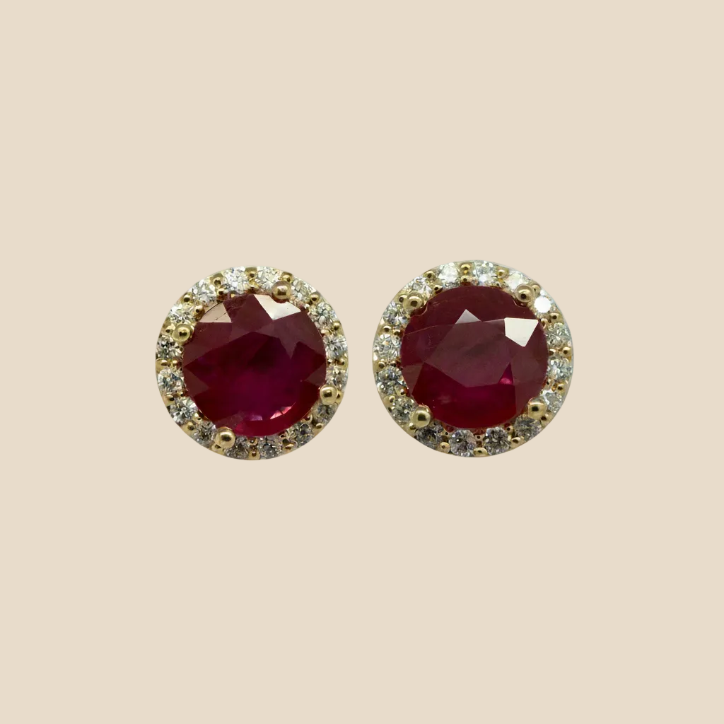 Regal Halo Studs - Palaces Jewellery