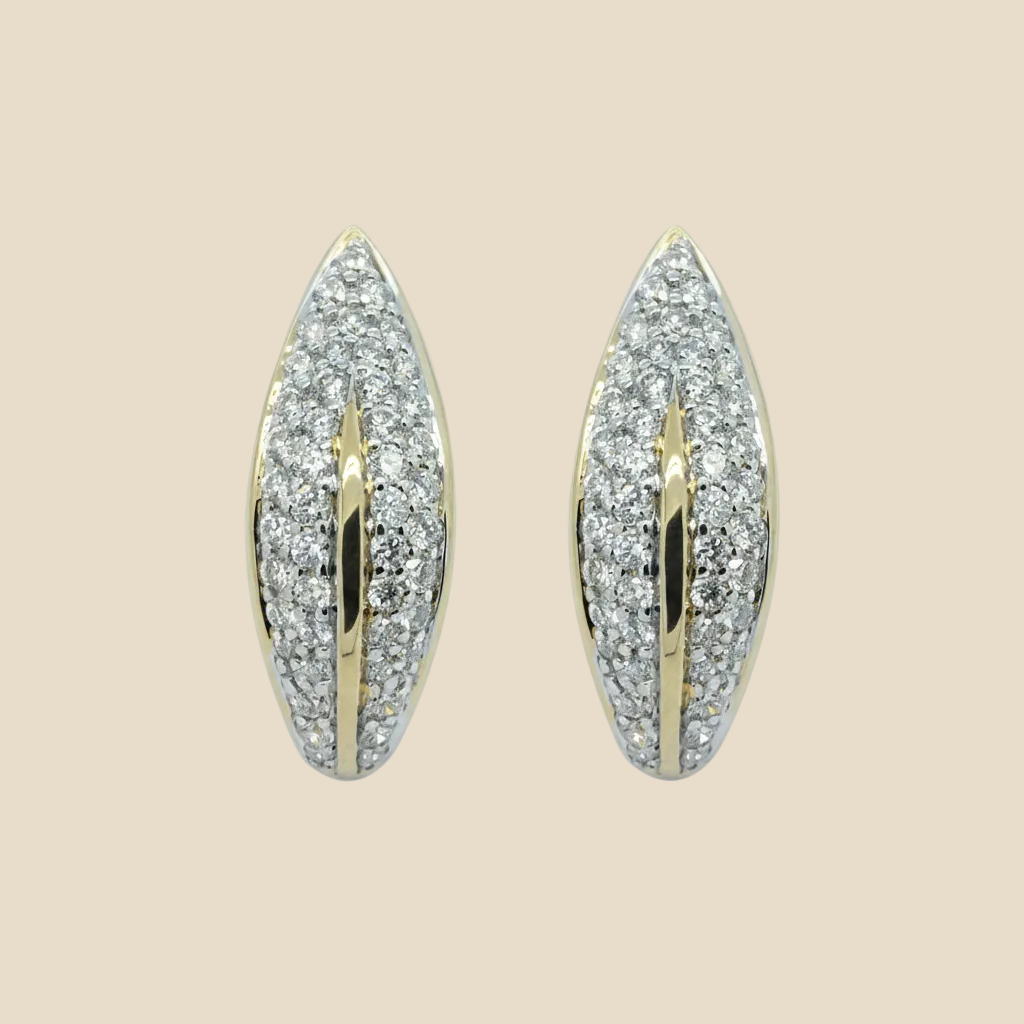 Leaf Pave Huggie - Palaces Jewellery