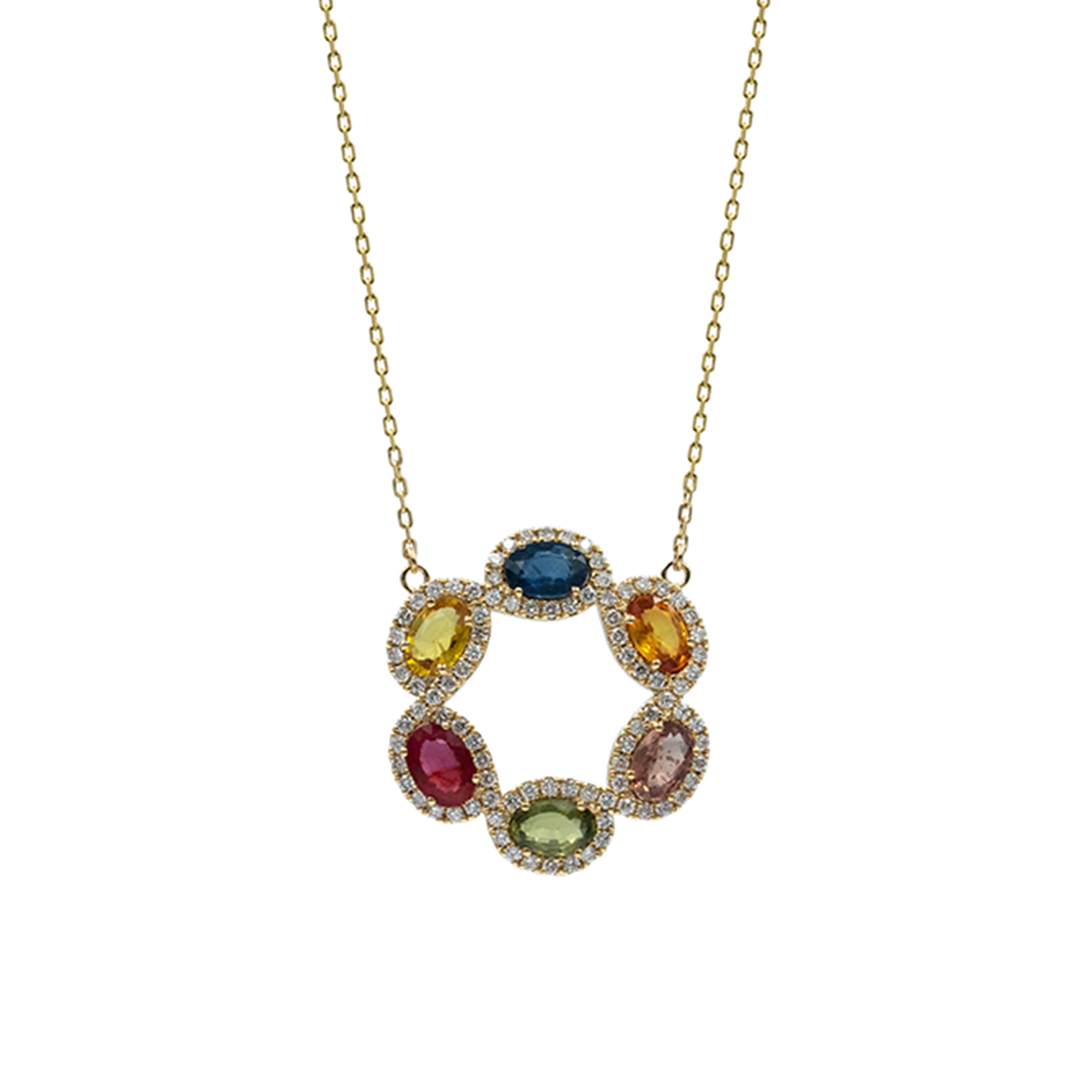 Halo Circle Necklace - Palaces Jewellery