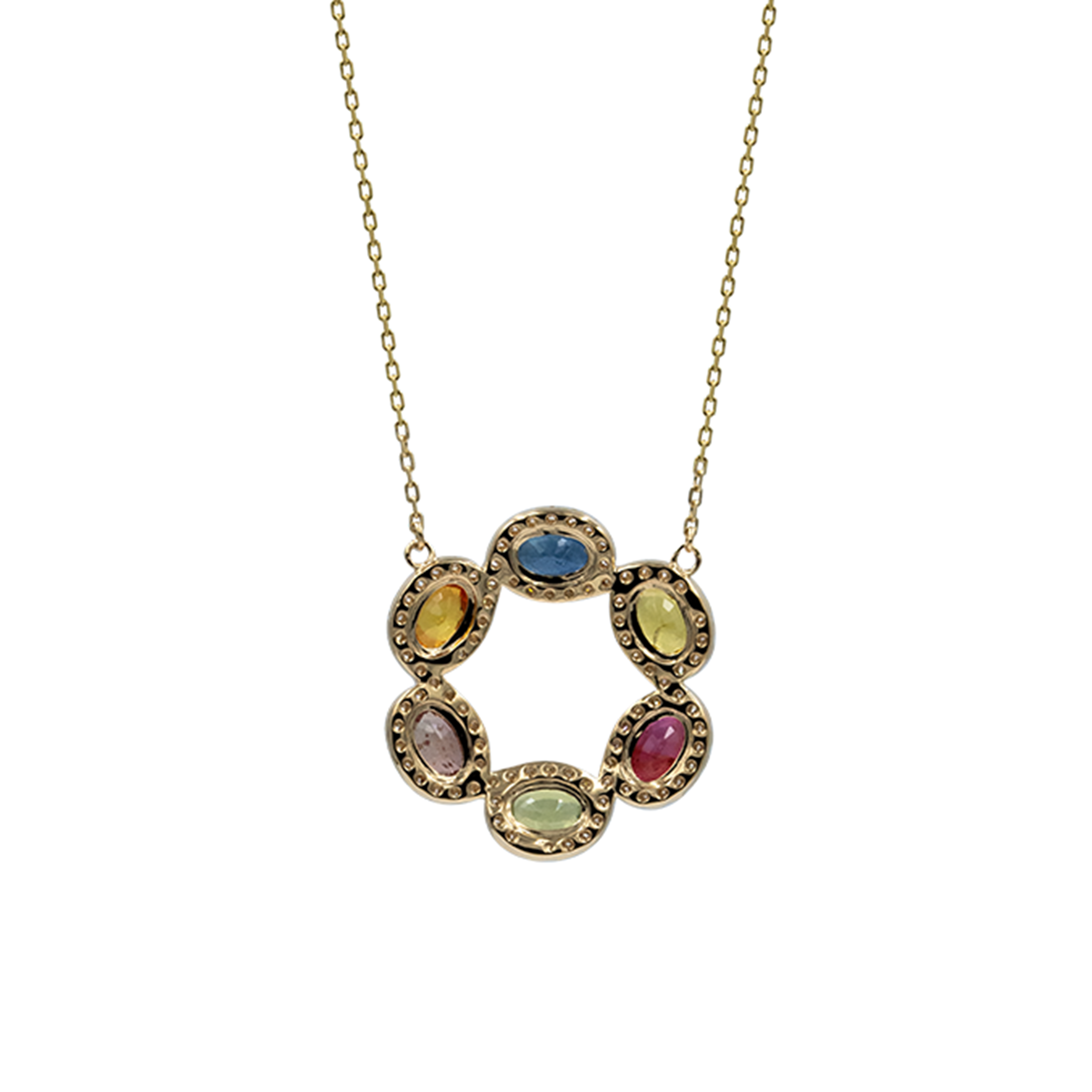 Halo Circle Necklace - Palaces Jewellery
