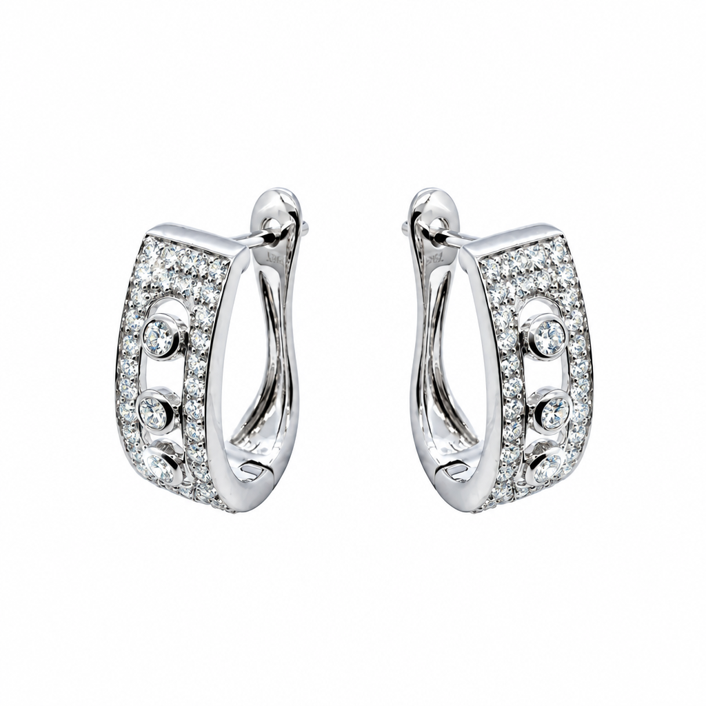 钻石英式锁耳环 (Diamond English Lock Earring)