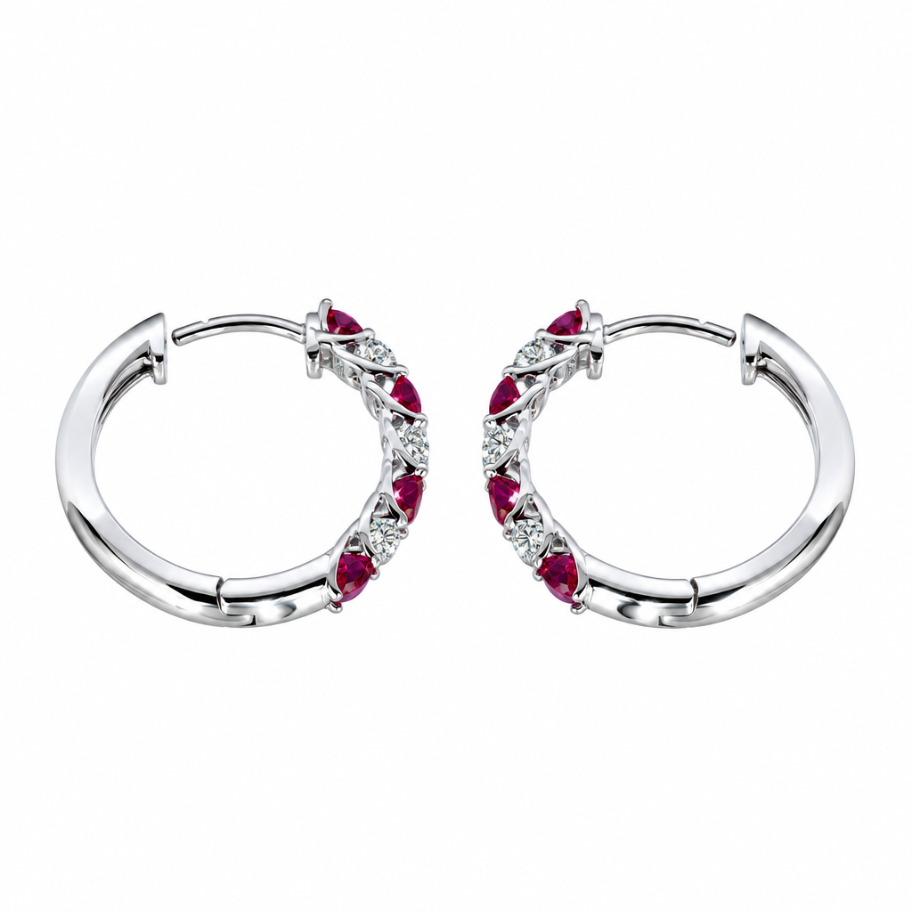 قرط دائري من الماس (Diamond Hoop Earring)