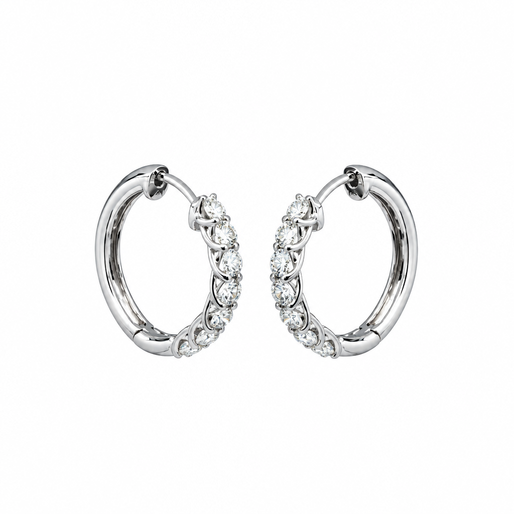 قرط دائري من الماس (Diamond Hoop Earring)