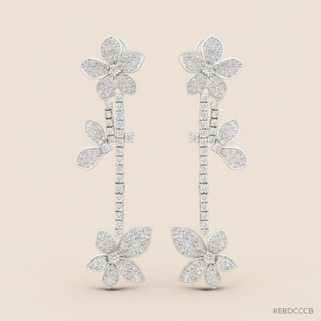 Frosted Bloom Earring - Palaces Jewellery