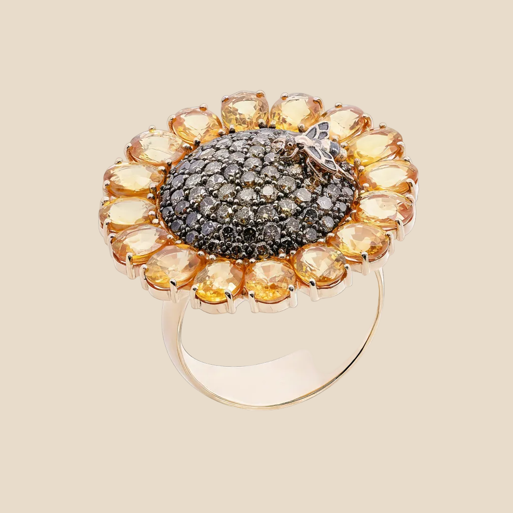 Sunflower Bloom Ring - Palaces Jewellery