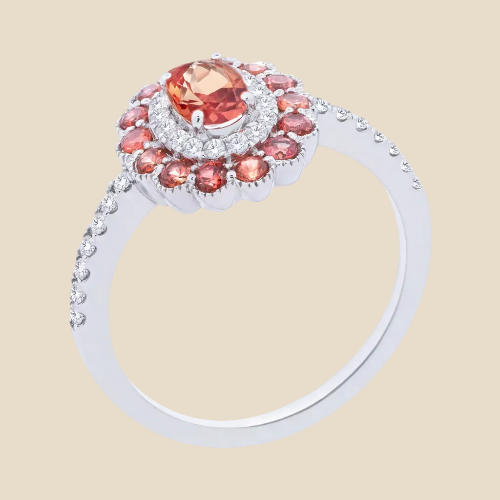 Sapphire Halo Ring - Palaces Jewellery