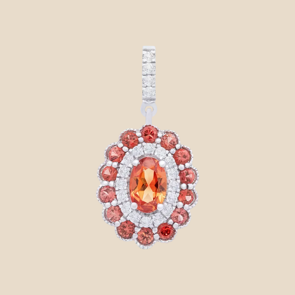 Sapphire Halo Pendant - Palaces Jewellery