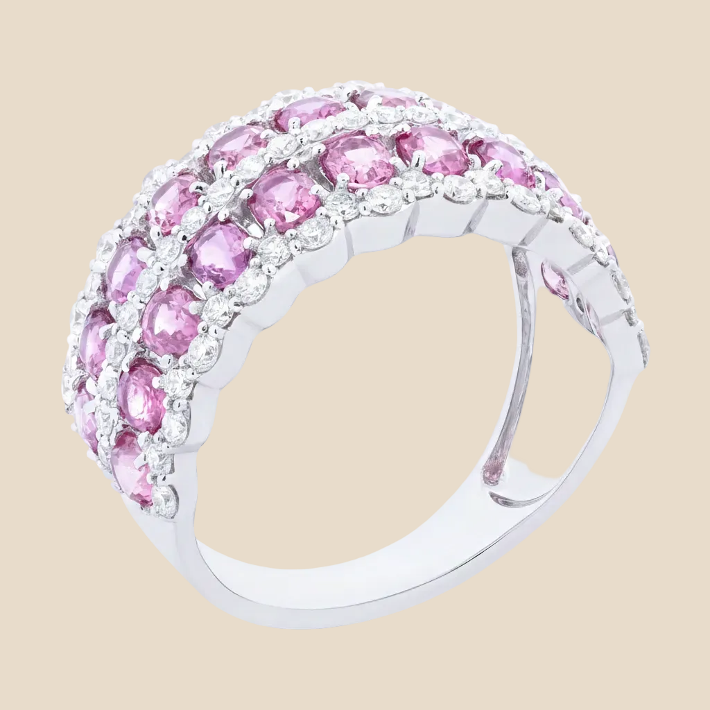 Triplerow Diamond Ring - Palaces Jewellery