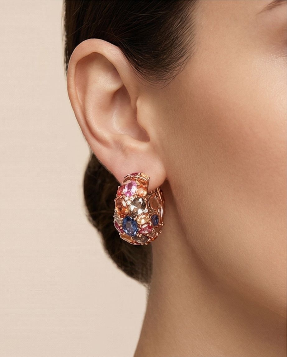 Rainbow Mosaic Earring