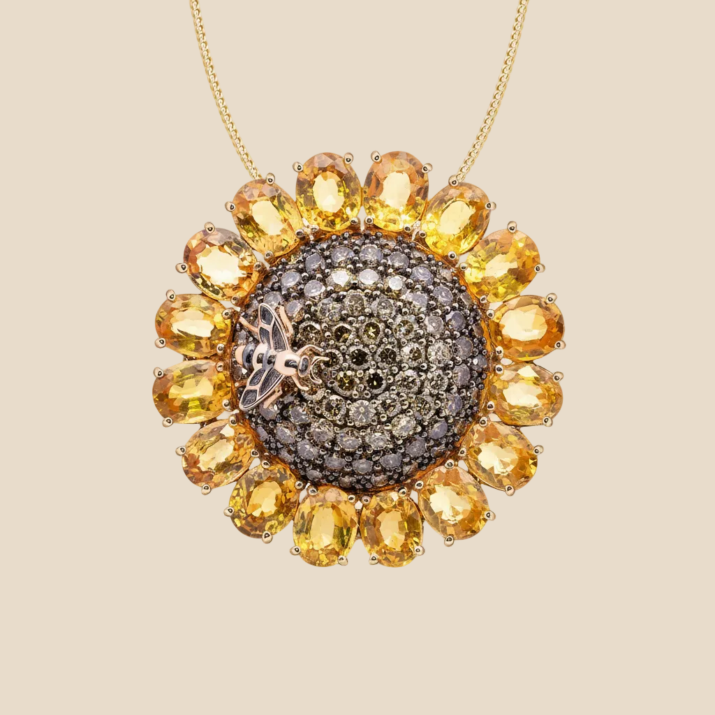 Sunflower Bloom Pendant - Palaces Jewellery