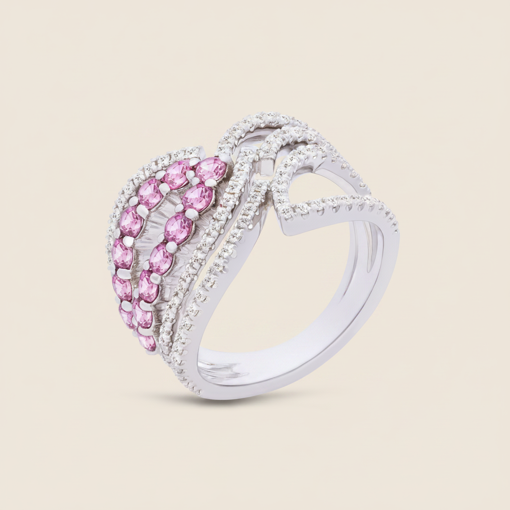 Rosa Halo Ring - Palaces Jewellery