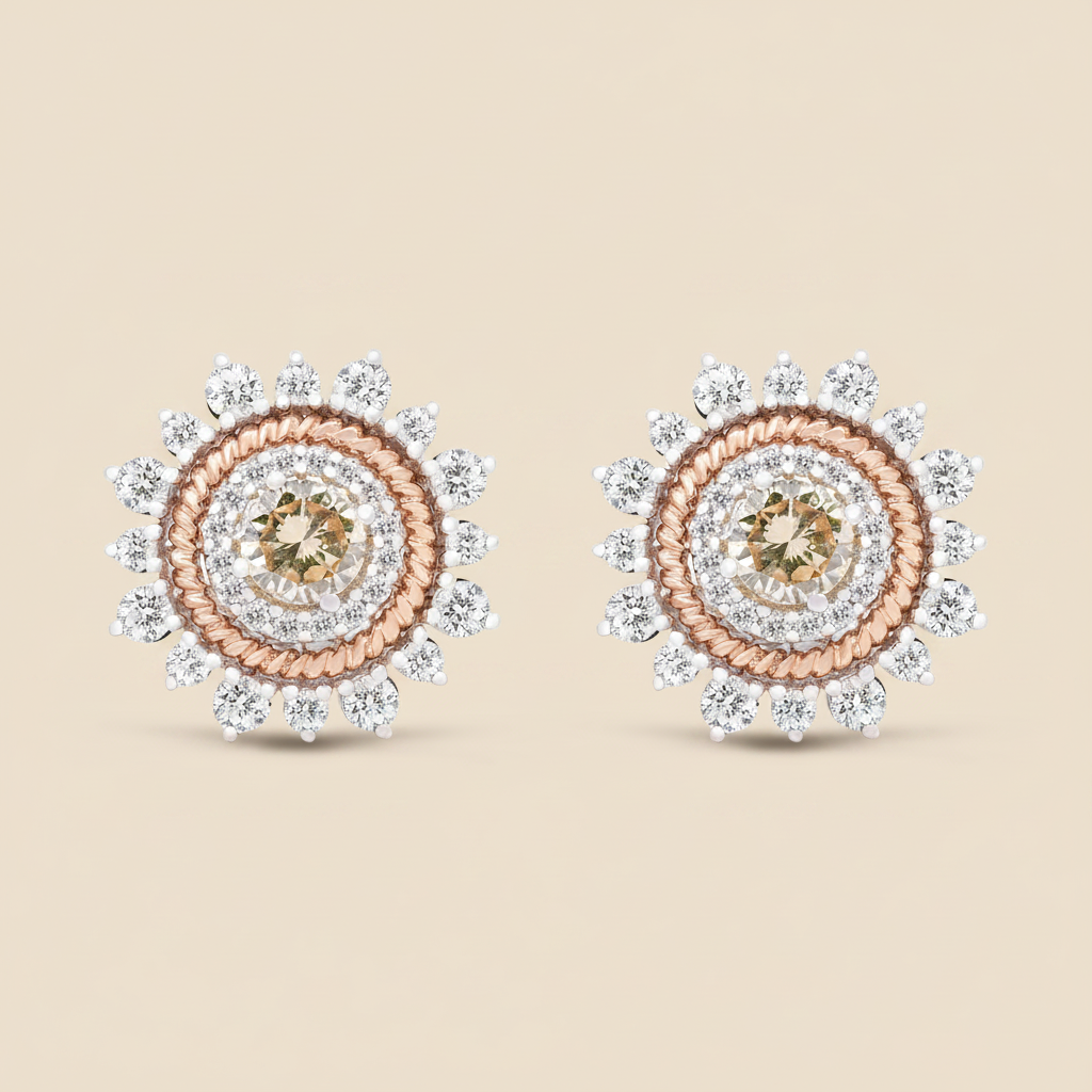 Sunburst Champagne Earring - Palaces Jewellery