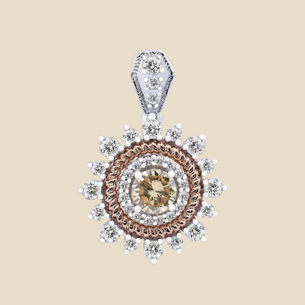 Sunburst Champagne Pendant - Palaces Jewellery