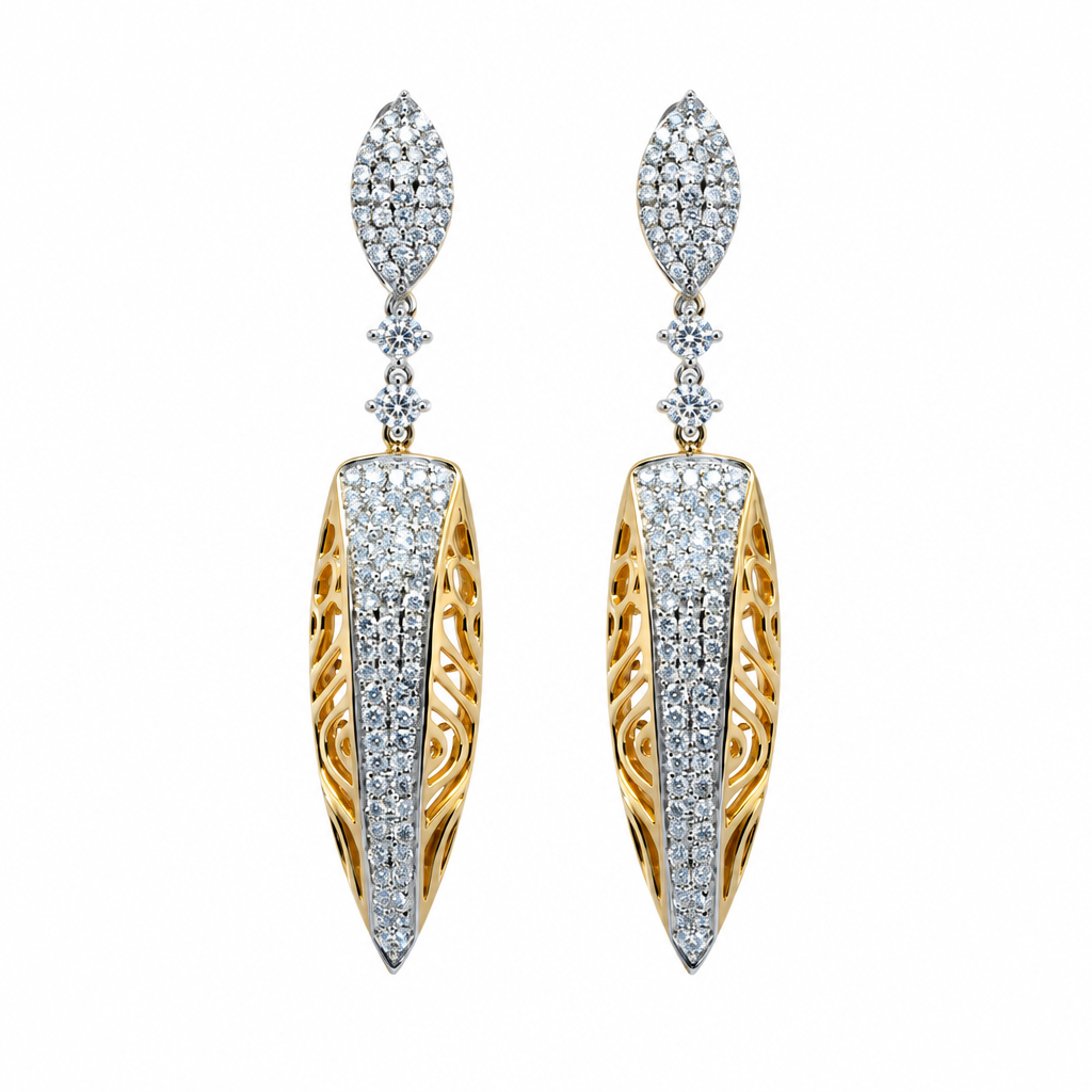 ต่างหูเพชรห้อย (Dangling Diamond Earring)