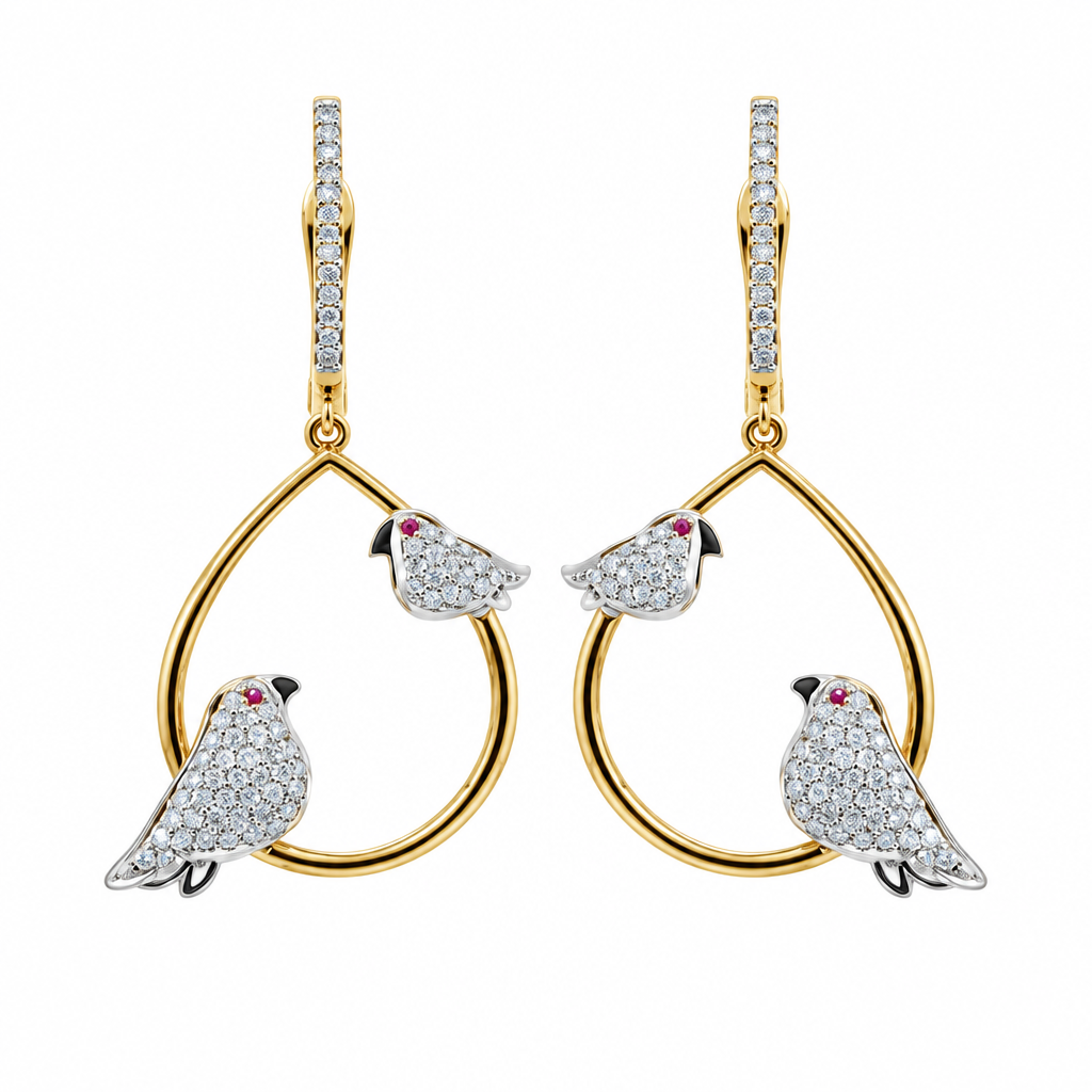 Boucle d'oreille pendante en diamant (Dangling Diamond Earring)