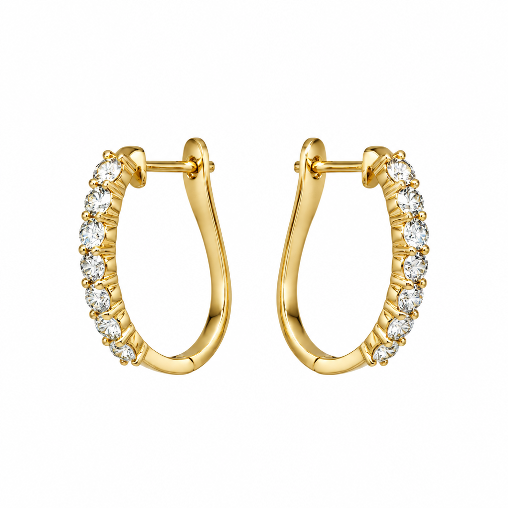 Diamond English Lock Earring