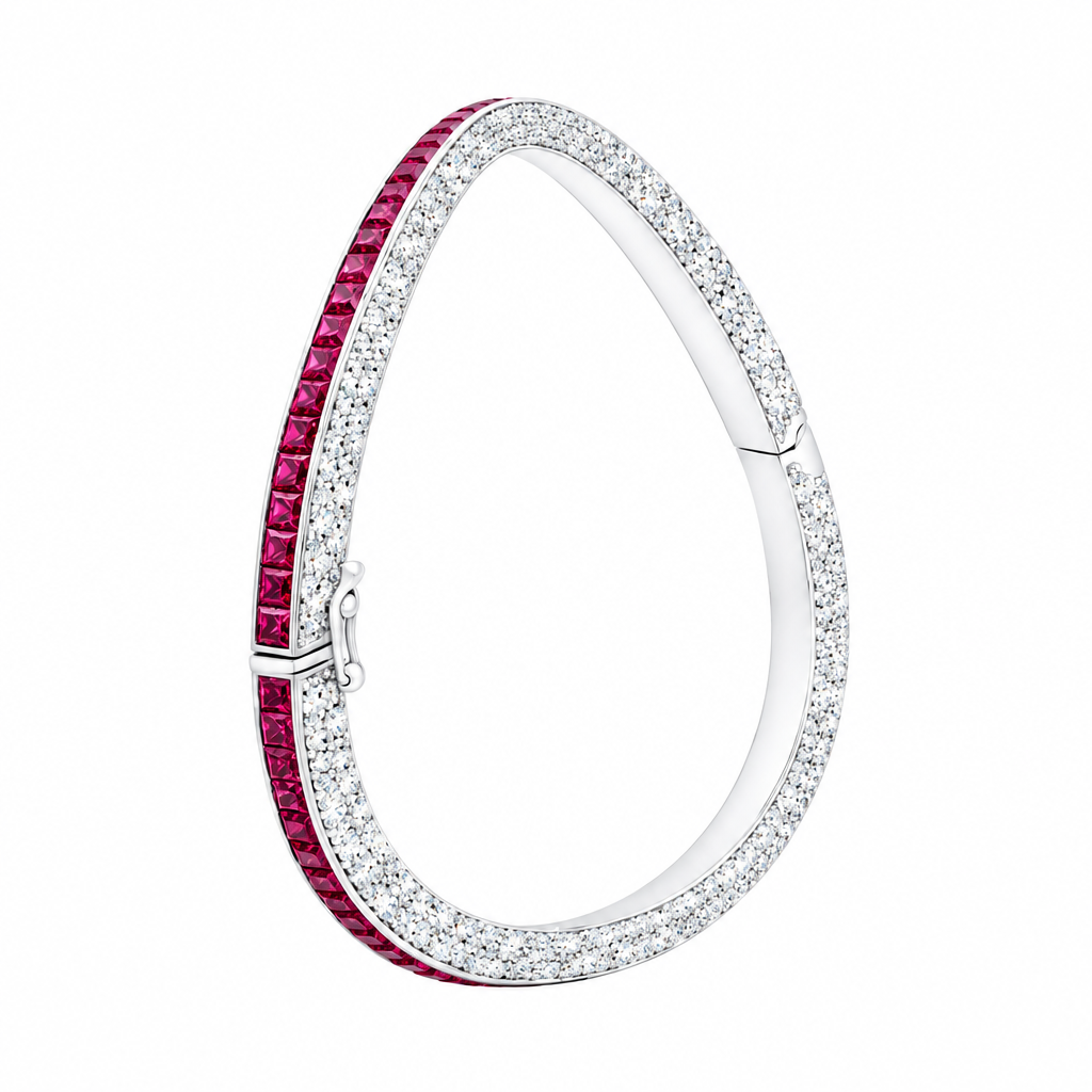 Bracelet Élégance Pourpre (Crimson Elegance Bangle)