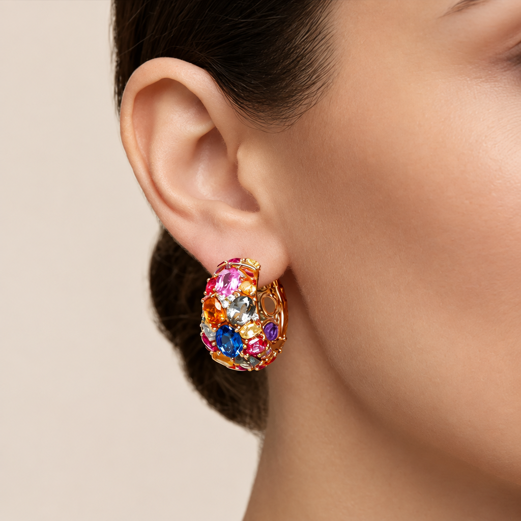 Rainbow Mosaic Earring