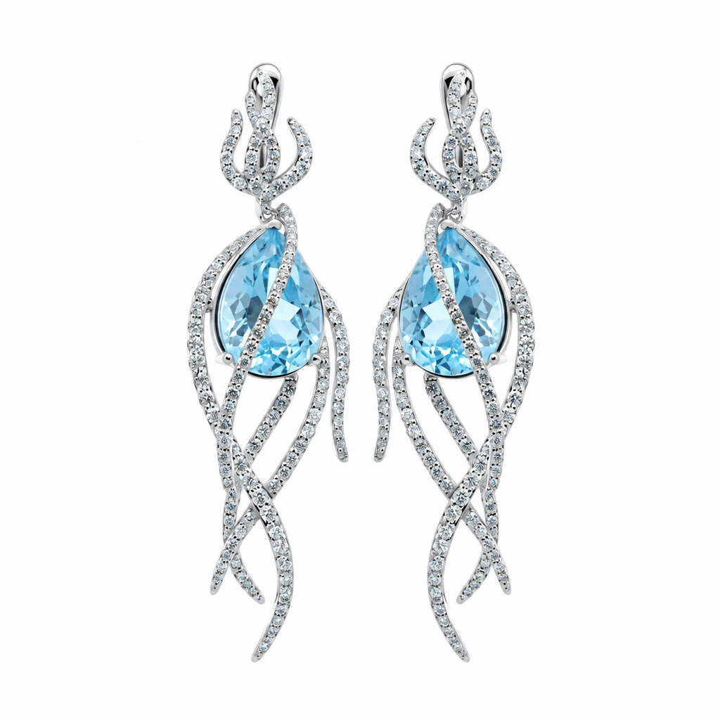 Boucle d'oreille pendante en diamant (Dangling Diamond Earring)