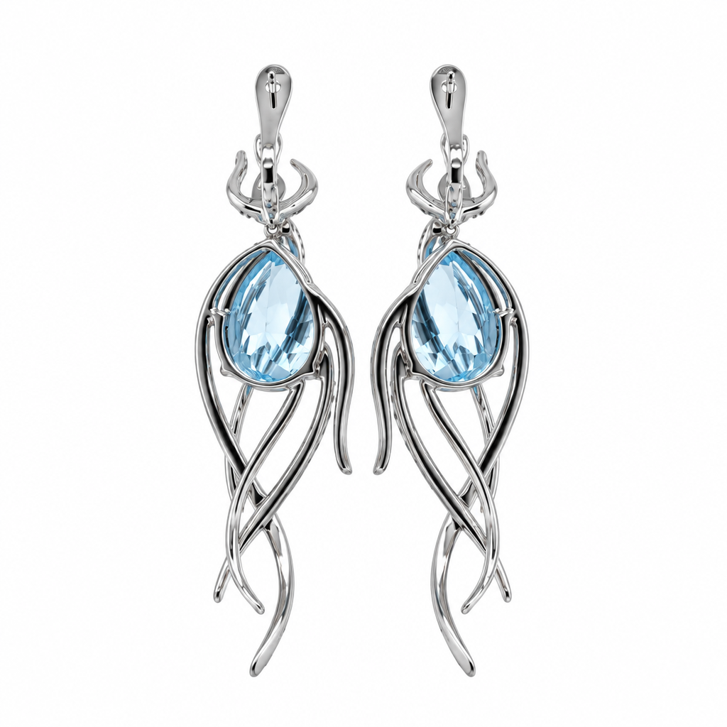 Boucle d'oreille pendante en diamant (Dangling Diamond Earring)