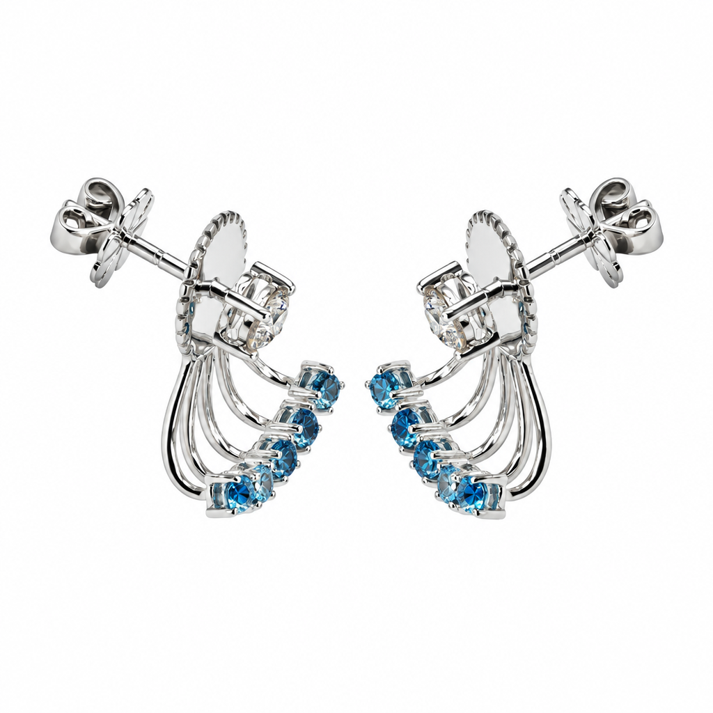 Boucle d'oreille demi-boucle en diamant (Half Loop Diamond Earring)