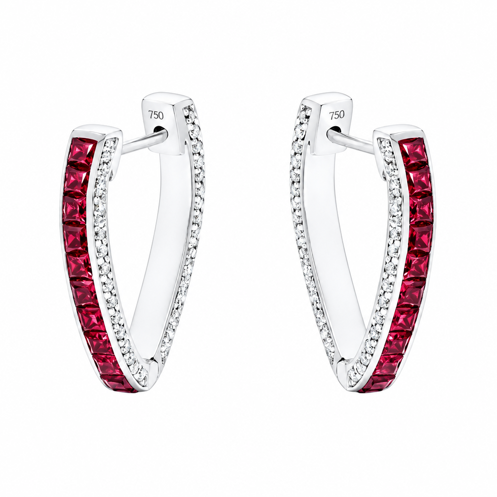 Pendiente de elegancia carmesí (Crimson Elegance Earring)