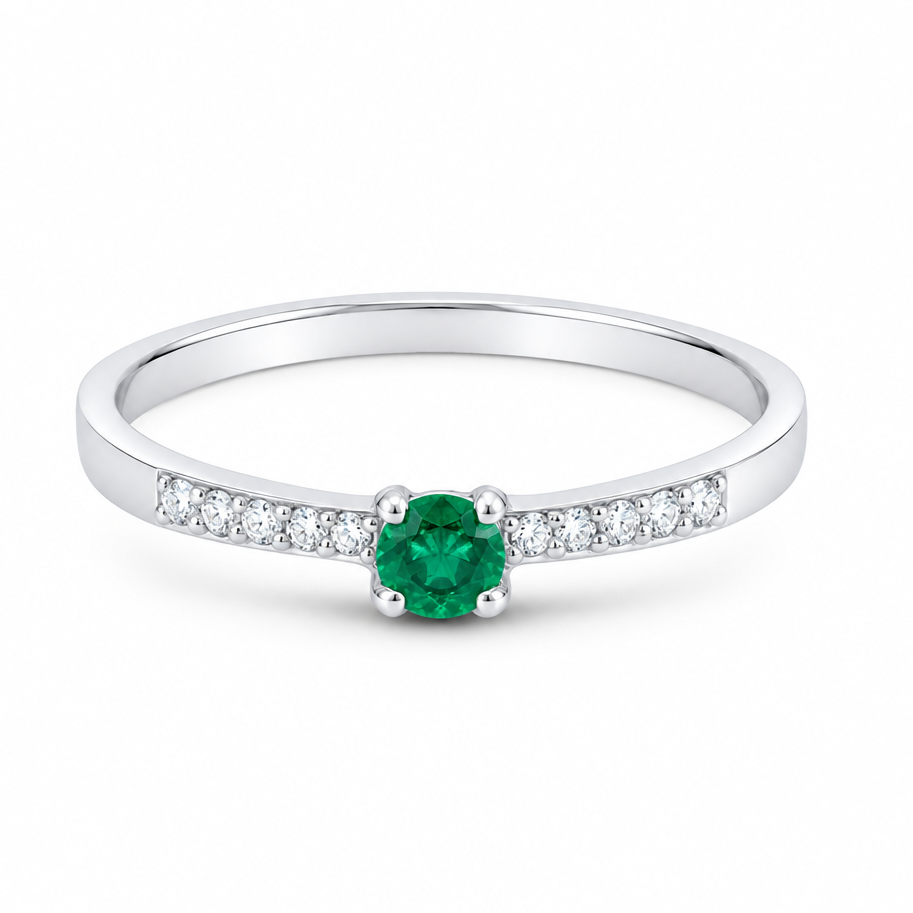 祖母綠耳語戒指 (Emerald Whisper Ring)