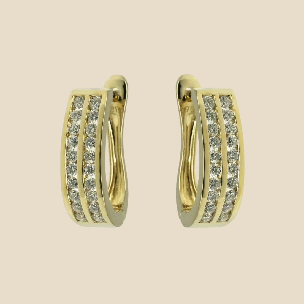 Double Channel Earring - Palaces Jewellery
