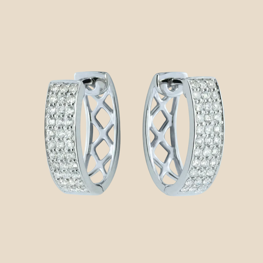 Classic Pave Hoop - Palaces Jewellery