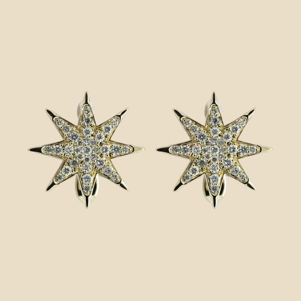 Starburst Huggie Earrings - Palaces Jewellery